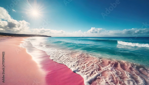 aerial drone shot on bird view of the beach with blue color ocean.