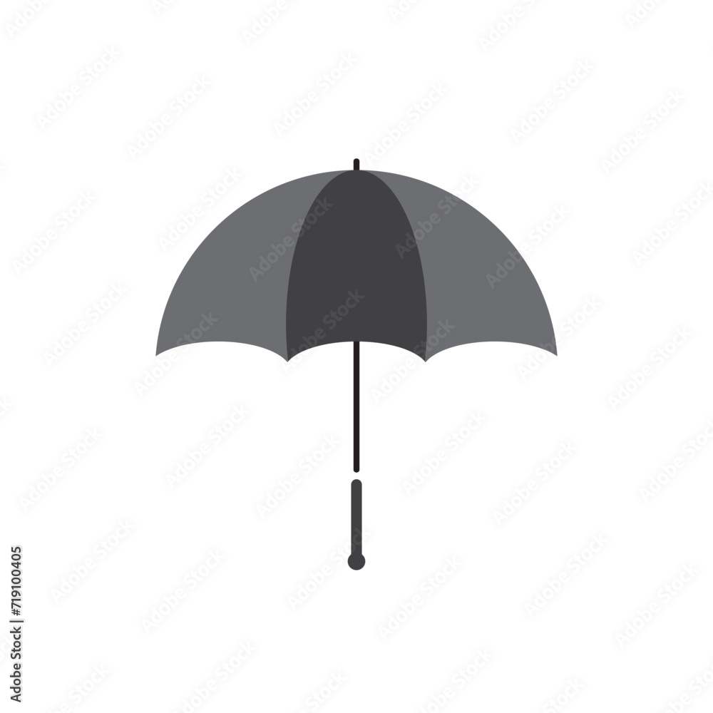 black umbrella isolated on white