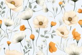 Seamless pattern inspired by vintage botanical illustrations