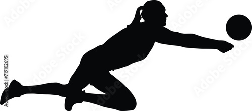 Fototapeta Naklejka Na Ścianę i Meble -  Woman volleyball player silhouette