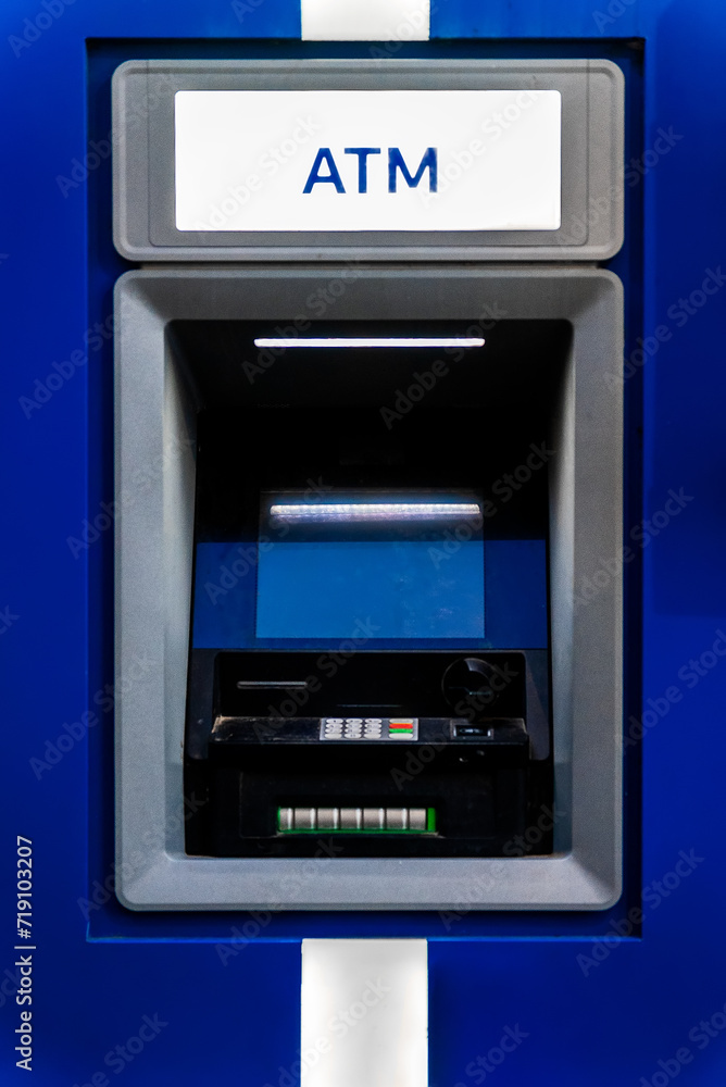 Built-in ATM machine on the street. Built-in ATM machine on the street.