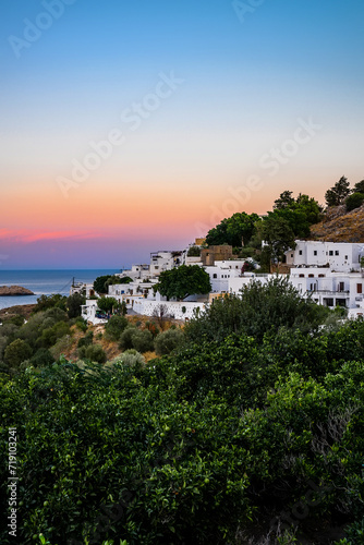 View of the city of Lindos on the island of Rhodes. © M-Production
