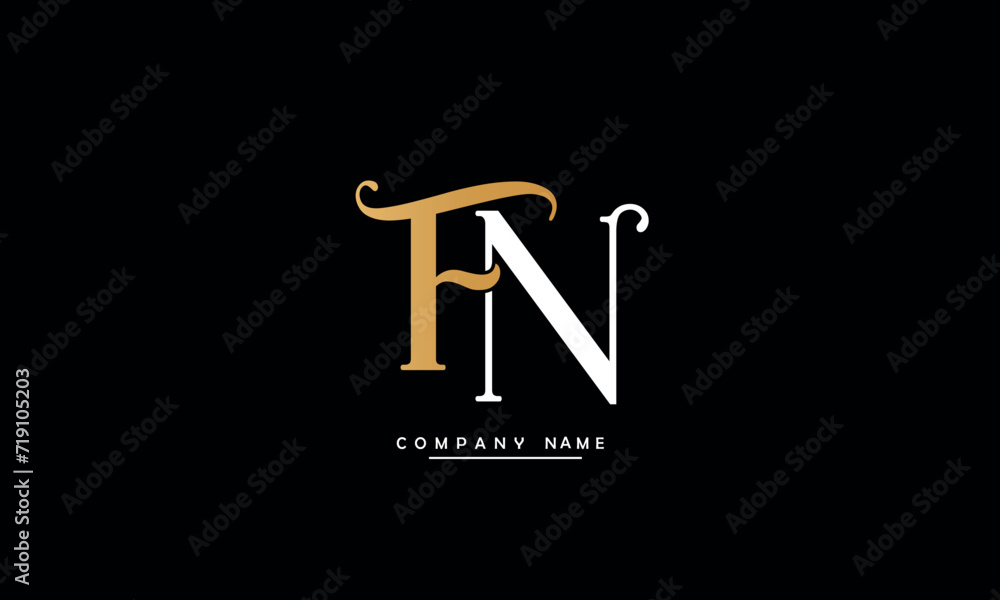 NF, FN, N, F Abstract Letters Logo Monogram NF, FN, N, F Abstract Letters Logo Monogram