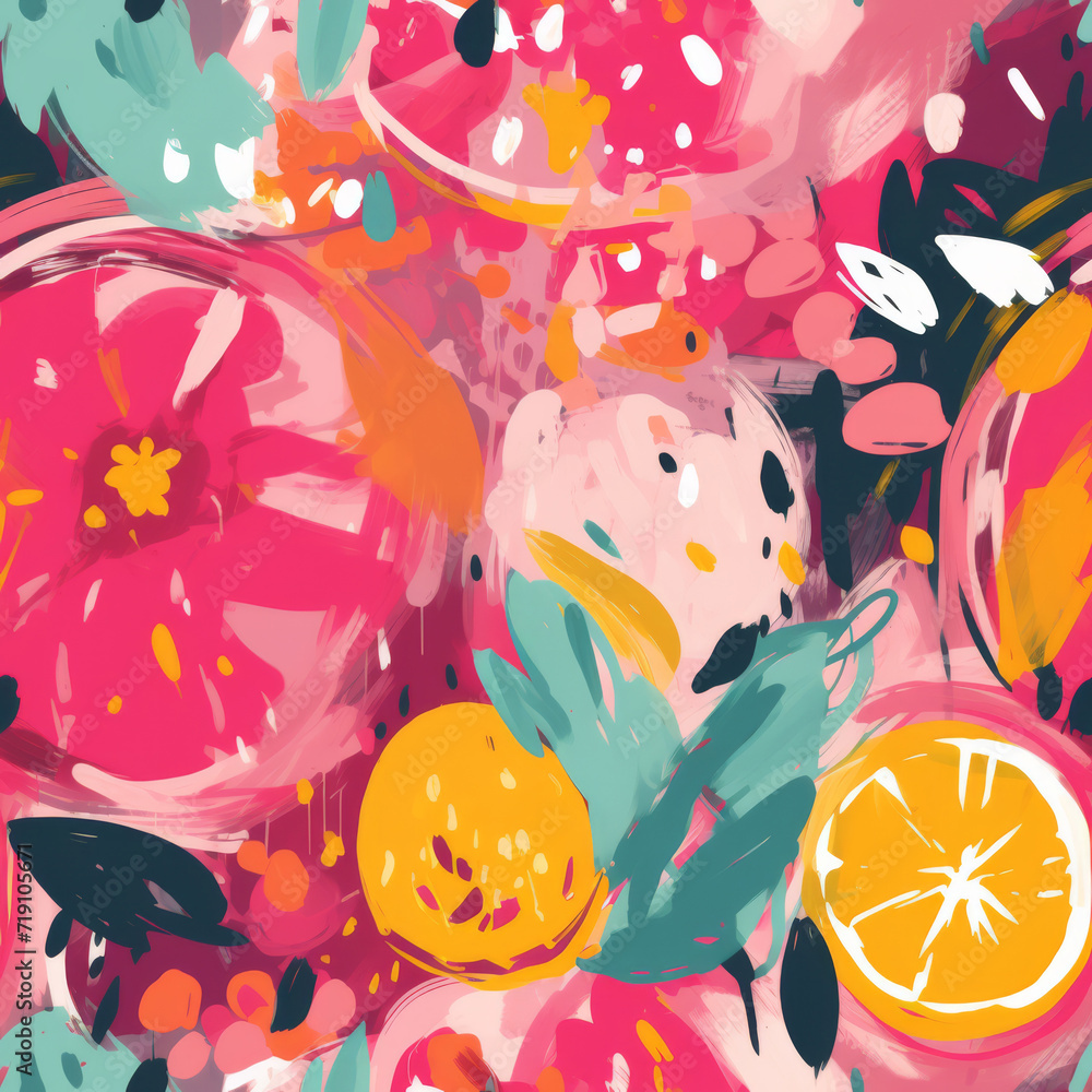 lemon pattern hand- painted details background lemon pattern hand- painted details background