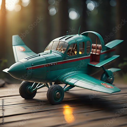 toy single engine green plane