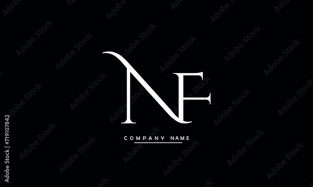 NF, FN, N, F Abstract Letters Logo Monogram NF, FN, N, F Abstract Letters Logo Monogram