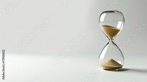 Capturing the fleeting essence of time, an indoor sandglass gracefully flows with each passing grain