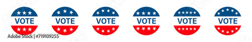 Vote election icon. USA vote, election sticker. Voting US political vector icon