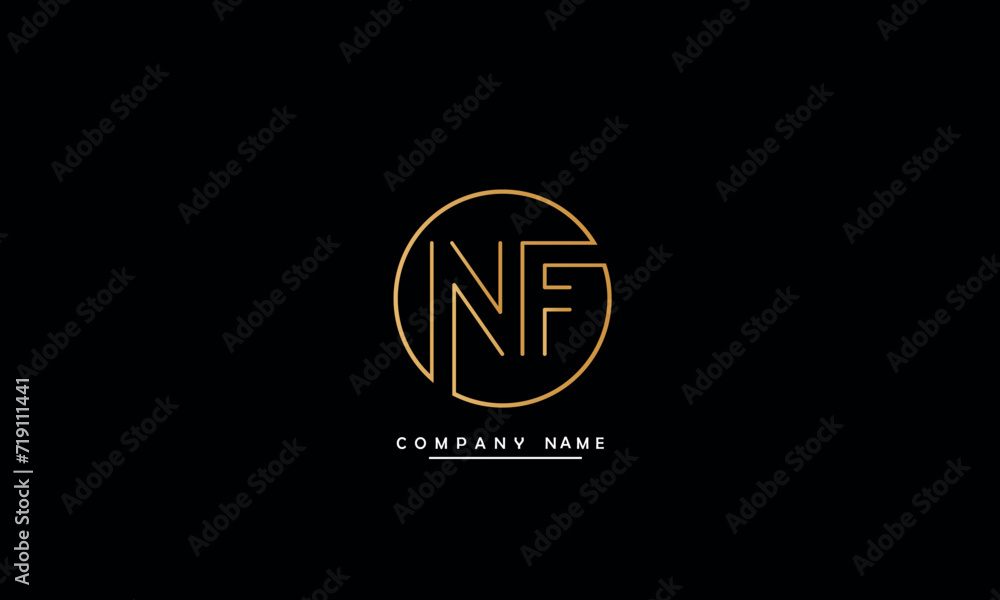 NF, FN, N, F Abstract Letters Logo Monogram NF, FN, N, F Abstract Letters Logo Monogram