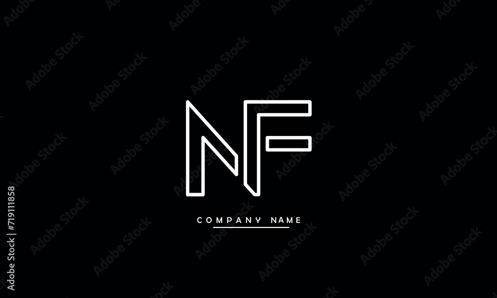 NF, FN, N, F Abstract Letters Logo Monogram NF, FN, N, F Abstract Letters Logo Monogram