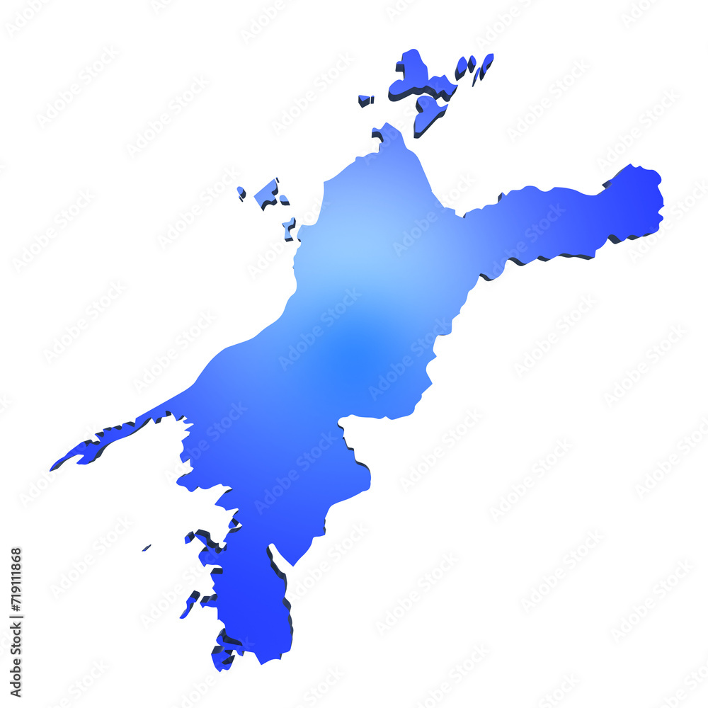 日本の愛媛県の地図