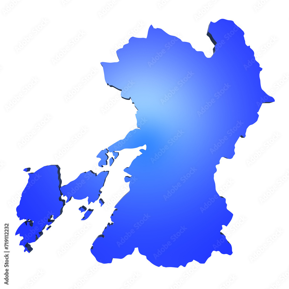 Obraz premium 日本の熊本県の地図