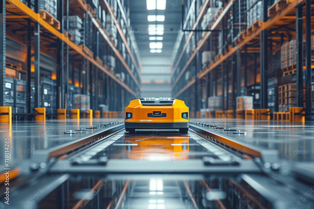 Transport in warehouses and logistics using smart guided vehicles Generative AI