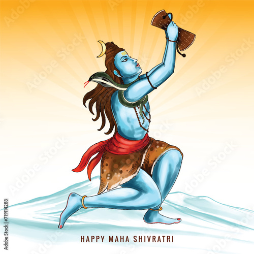 Illustration of shivratri with lord shiva for maha shivratri celebration background