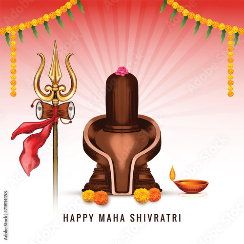 Illustration of lord shiva for happy maha shivratri card background