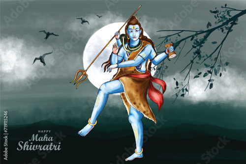 Happy maha shivratri festival card background