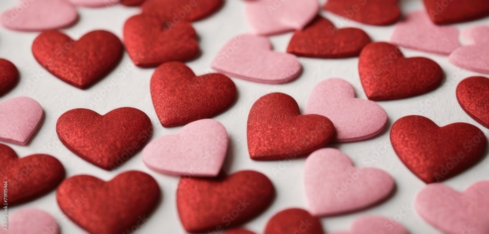 Delicate and soft hearts are scattered on the floor. Delicate and soft hearts are scattered on the floor.