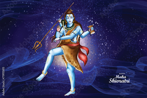 Lord shiva indian god of hindu for shivratri card background