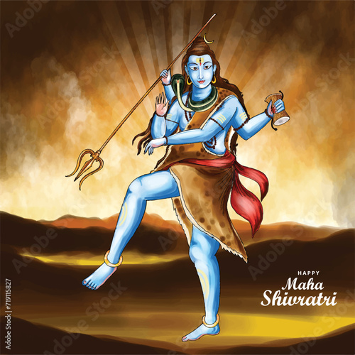 Lord shiva indian god of hindu for shivratri card background