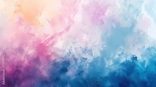 Abstract Backdrop Formed by Colorful Watercolor Paints

