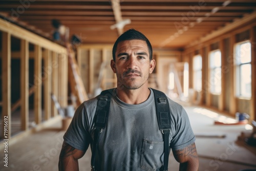 Portrait of a young hispanic construction worker © Vorda Berge