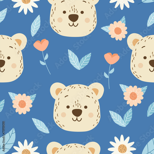 seamless pattern with animals,bear vector pattern.