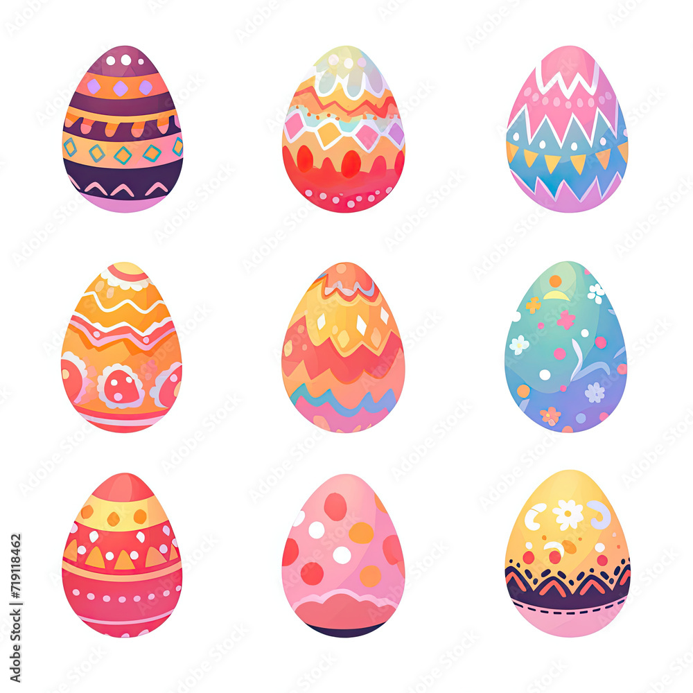Assorted Painted Eggs for Easter