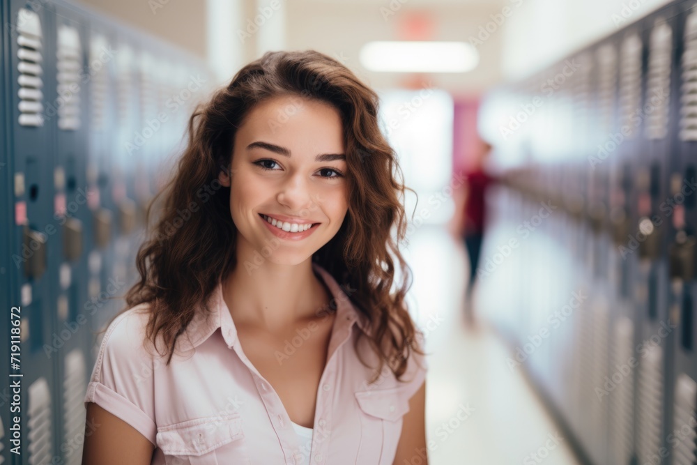 Portrait of a smiling female high school student