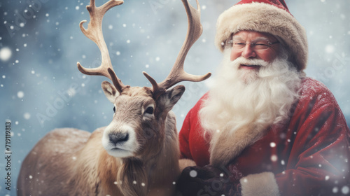 Santa Claus and reindeer