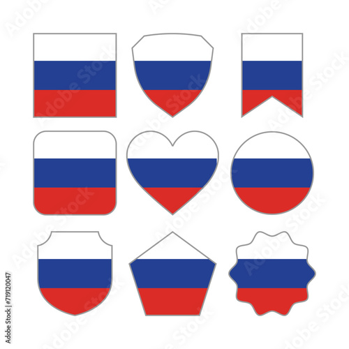 Modern Abstract Shapes of Russia Flag Vector Design Template