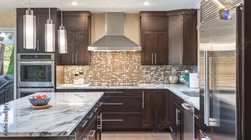 Wallpaper Mural Modern Dark Wood Kitchen Interior Torontodigital.ca