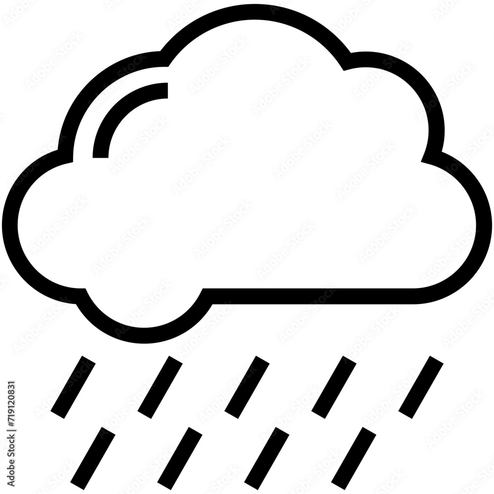 Raining Vector Icon Raining Vector Icon