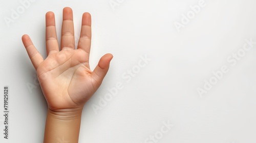  child hand showing  palm photo