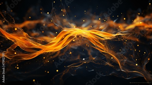 Dynamic Glow: Abstract Background with Bright Lines and a Magical Flowing Effect