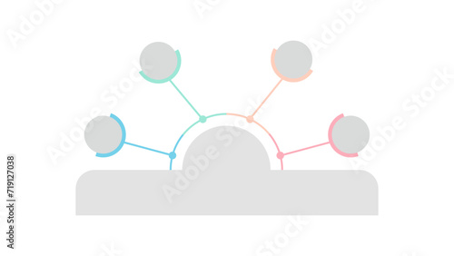 Blank company milestone infographic - column graph in half circle template as vector with 5 options can be used for progress, diagram, annual report, web design. Business concept.