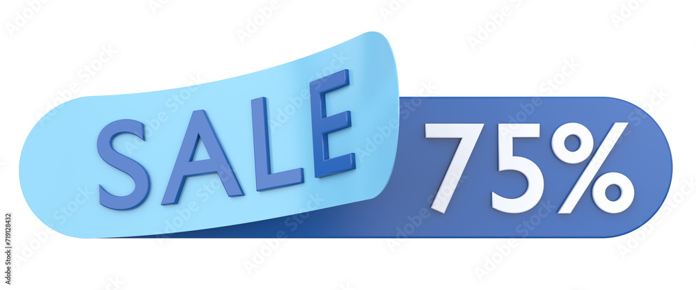Seventy five percent sale. 75% sale. 3D illustration. Seventy five percent sale. 75% sale. 3D illustration.