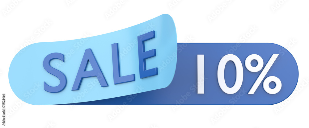 Ten percent sale. 10% sale. 3D illustration. Ten percent sale. 10% sale. 3D illustration.