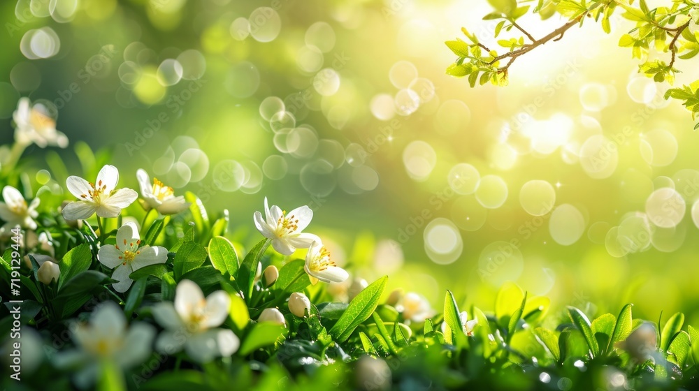 spring early morning easter background with copy space spring early morning easter background with copy space