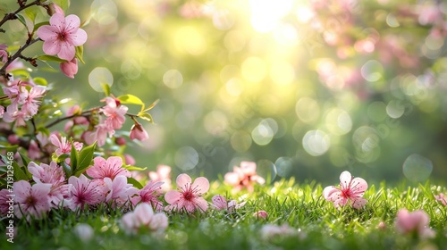 spring morning background with copy space