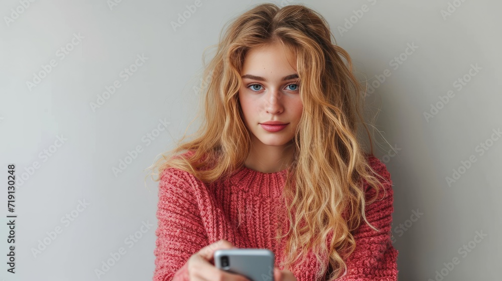 Fototapeta premium woman with mobile phone