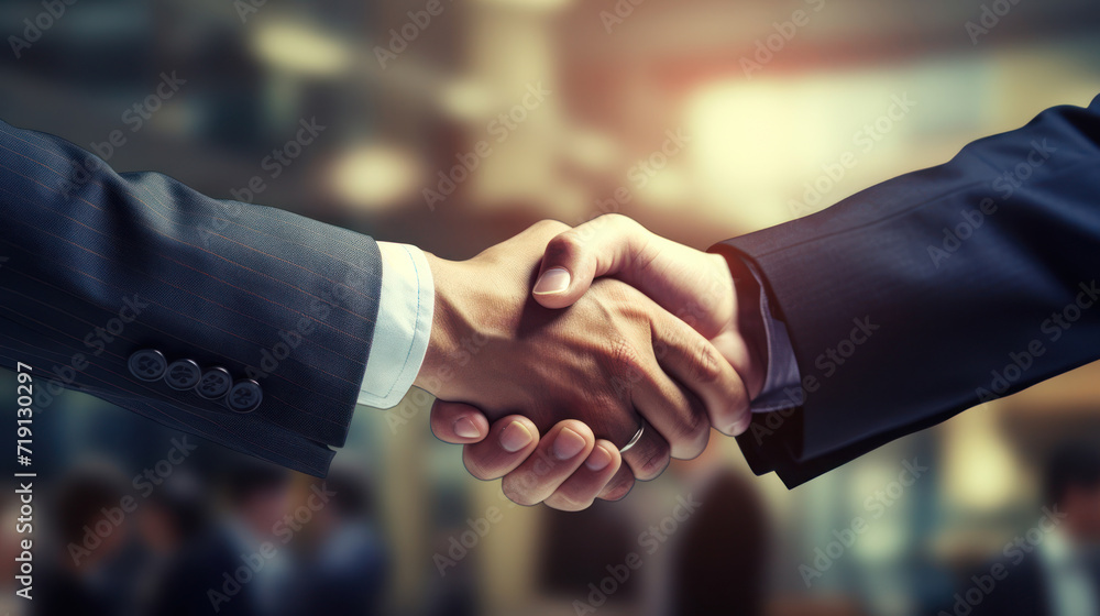 Businessmen making handshake with partner, greeting, dealing, merger and acquisition, business cooperation concept Businessmen making handshake with partner, greeting, dealing, merger and acquisition, business cooperation concept