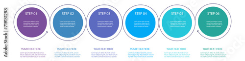 6 step Vector infographic design template	