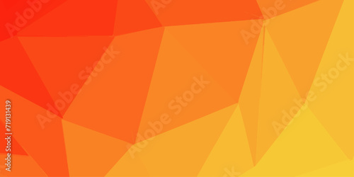 Orange Abstract Low Poly with triangle shapes Design. Modern Green mosaic with textured overlap layer background. The background for the web site  the texture of triangulation.  
