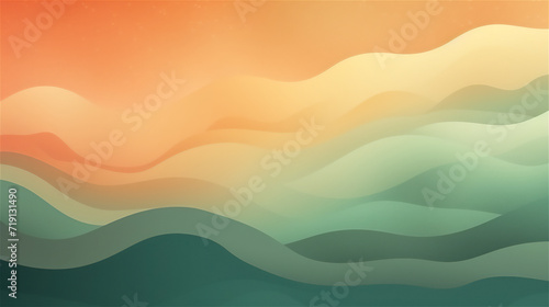 Stylized Pastel Dunes at Sunset   Yellow to green gradient wave pattern background 