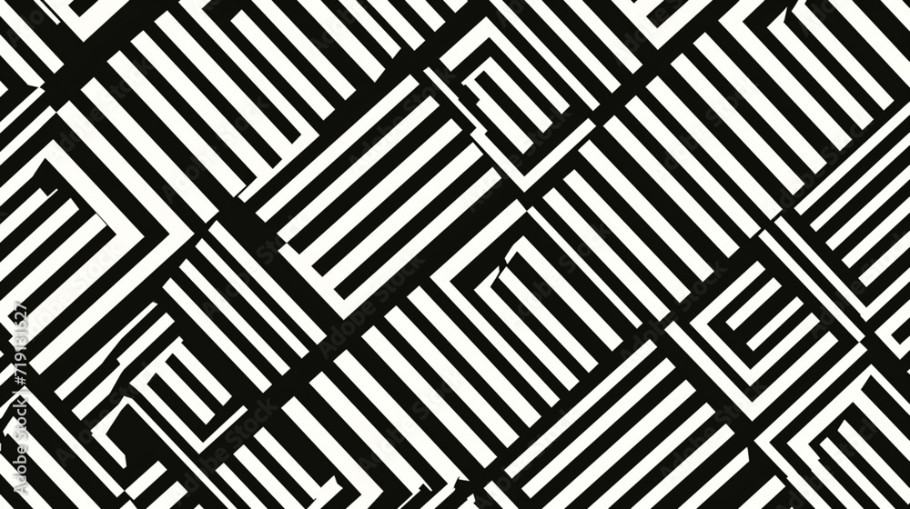 Pattern With Black White Rectangles Of Striped Lines. Creative background. Copy paste area for texture Pattern With Black White Rectangles Of Striped Lines. Creative background. Copy paste area for texture