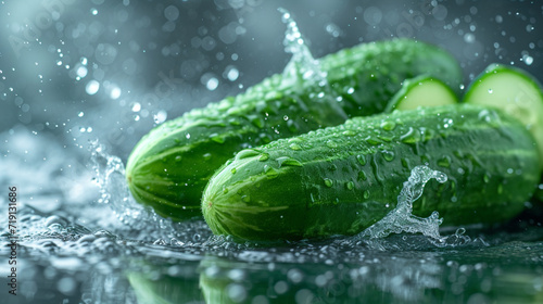 Very fresh cucumber close-up