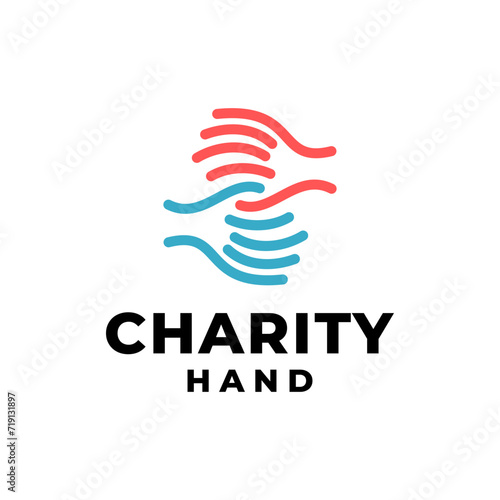 two hand logo template for charity or foundation logo. hand vector logo template.