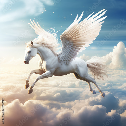 white horse in the sky © Hendri