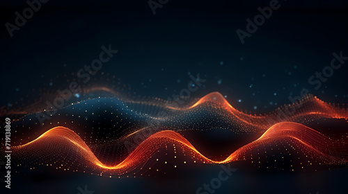 Digital technology particles abstract background, abstract analysis visualization