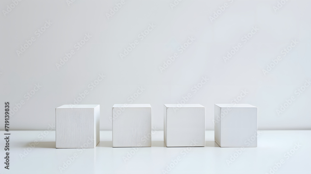blank white cubes for different concepts isolated on white, Mockup, Copy space for text. blank white cubes for different concepts isolated on white, Mockup, Copy space for text.